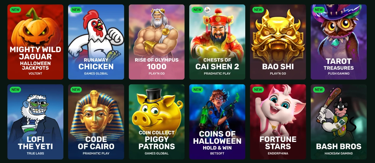 Dracula Casino game selection including slots and live casino